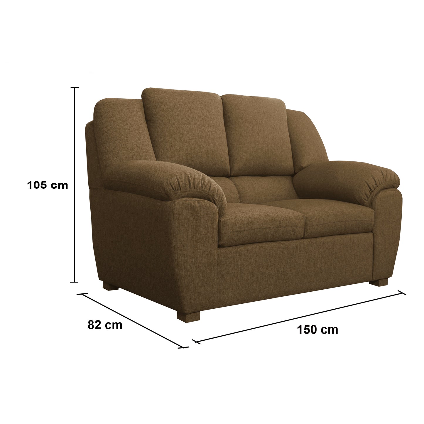 Sofa Palermo 2 Cuerpos Marron