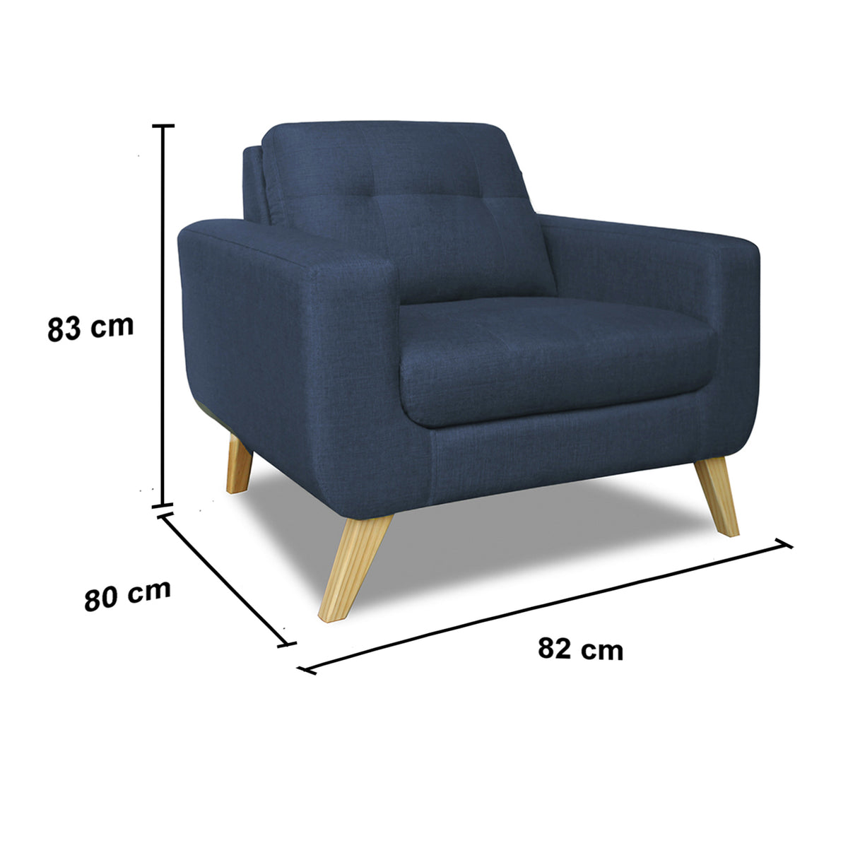 Sillón Rohan 1 Cuerpo A-Azul