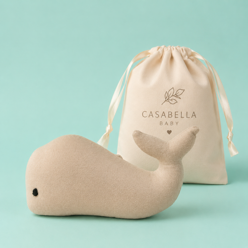 Esponjita Ballena Gris Suave