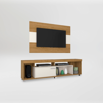 Combo Rack Panel Theo Natural/Blanco TV 55"